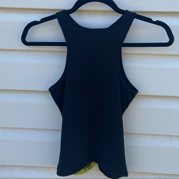 🌿 Vintage Y2K Black and Neon Lace Up Spandex Crop Top 🌿 - Picture 3 of 8